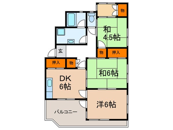 霞ヶ丘マンションの物件間取画像